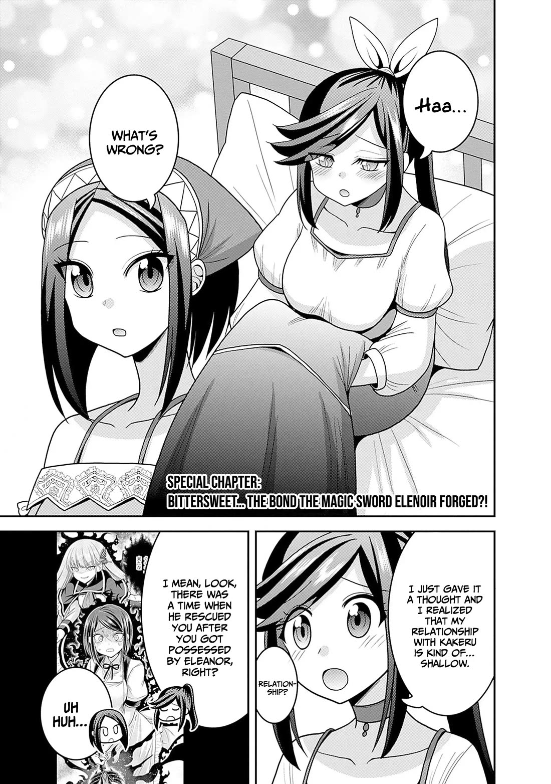 Kujibiki Tokushou Musou Harem-ken Chapter 54.5 page 2 - Chapter 54.5: Bittersweet... The bond The Magic sword Eleanor forged?!