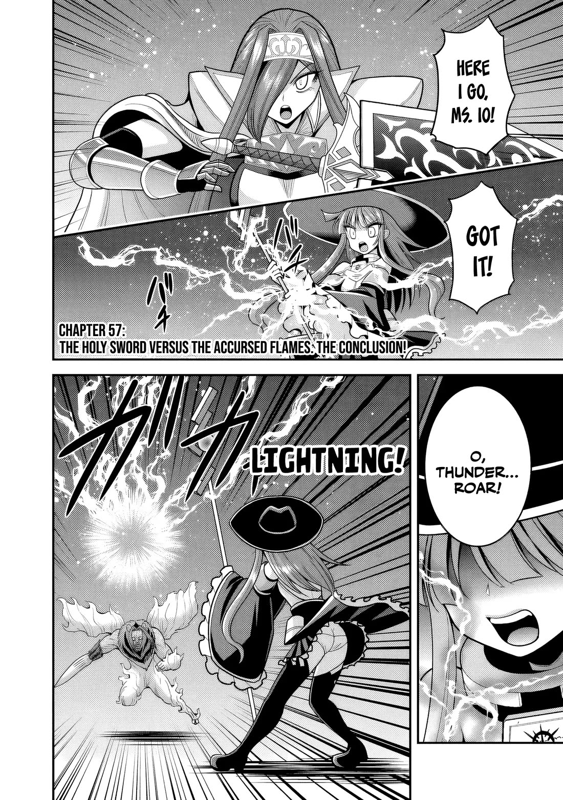 Kujibiki Tokushou Musou Harem-ken Chapter 57 page 2 - Chapter 57: The Holy Sword versus The Accursed Flames. The conclusion!