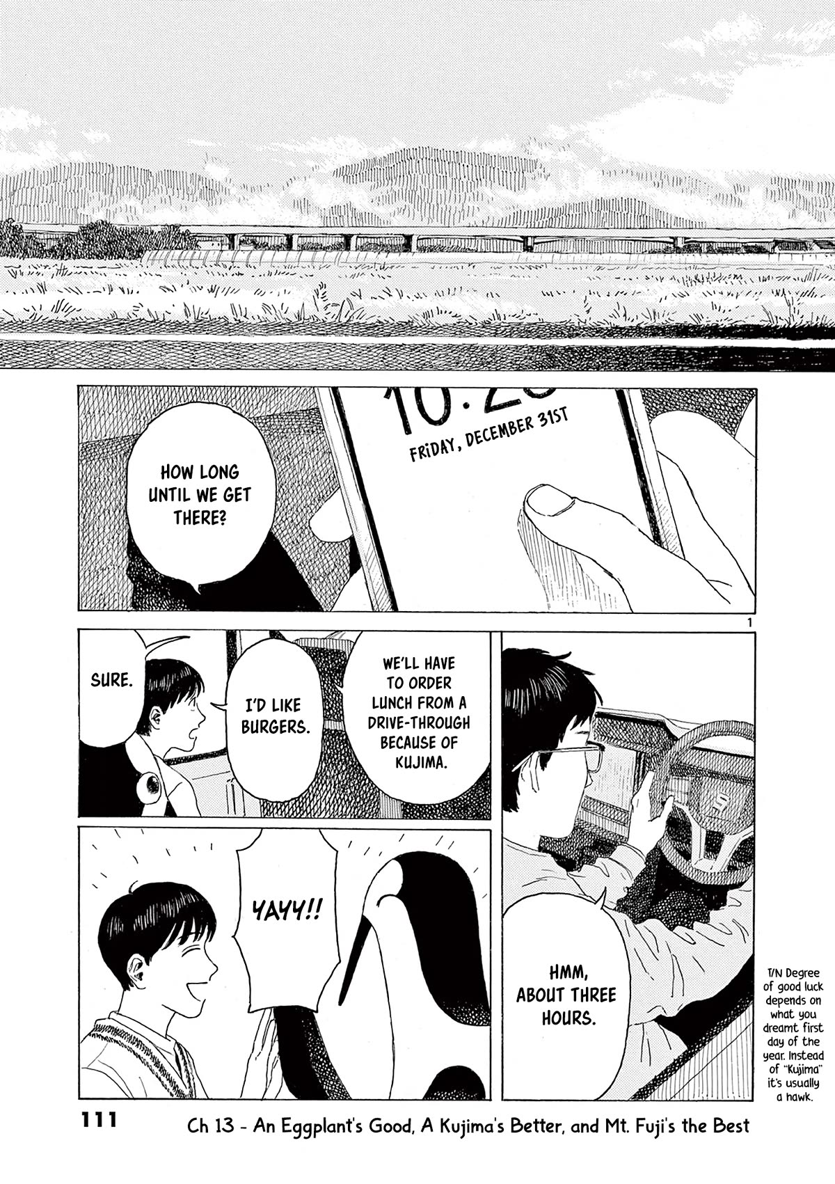 Kujima Utaeba Ie Hororo Chapter 13 page 3 - Chapter 13: An Eggplant's Good, A Kujima's Better, and Mt. Fuji's the Best