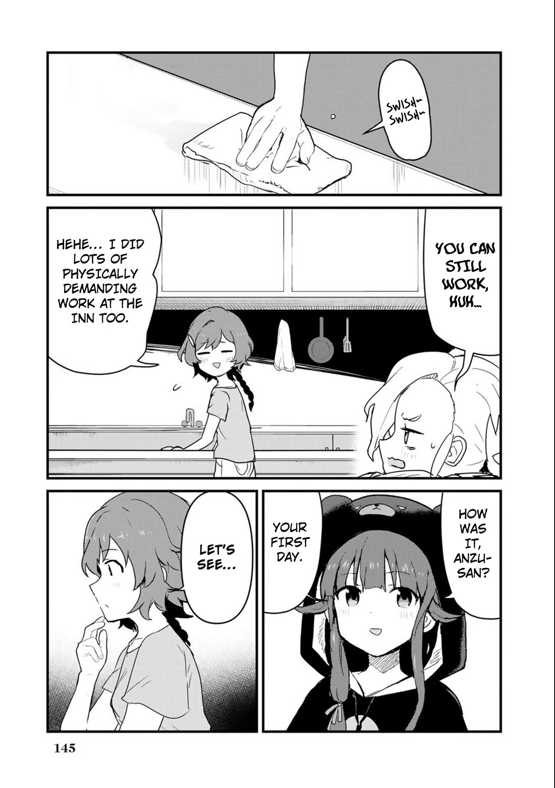 Kuma Kuma Kuma Bear Chapter 100 page 13 - Chapter 100: Kuma-san and the Diners Opening Day