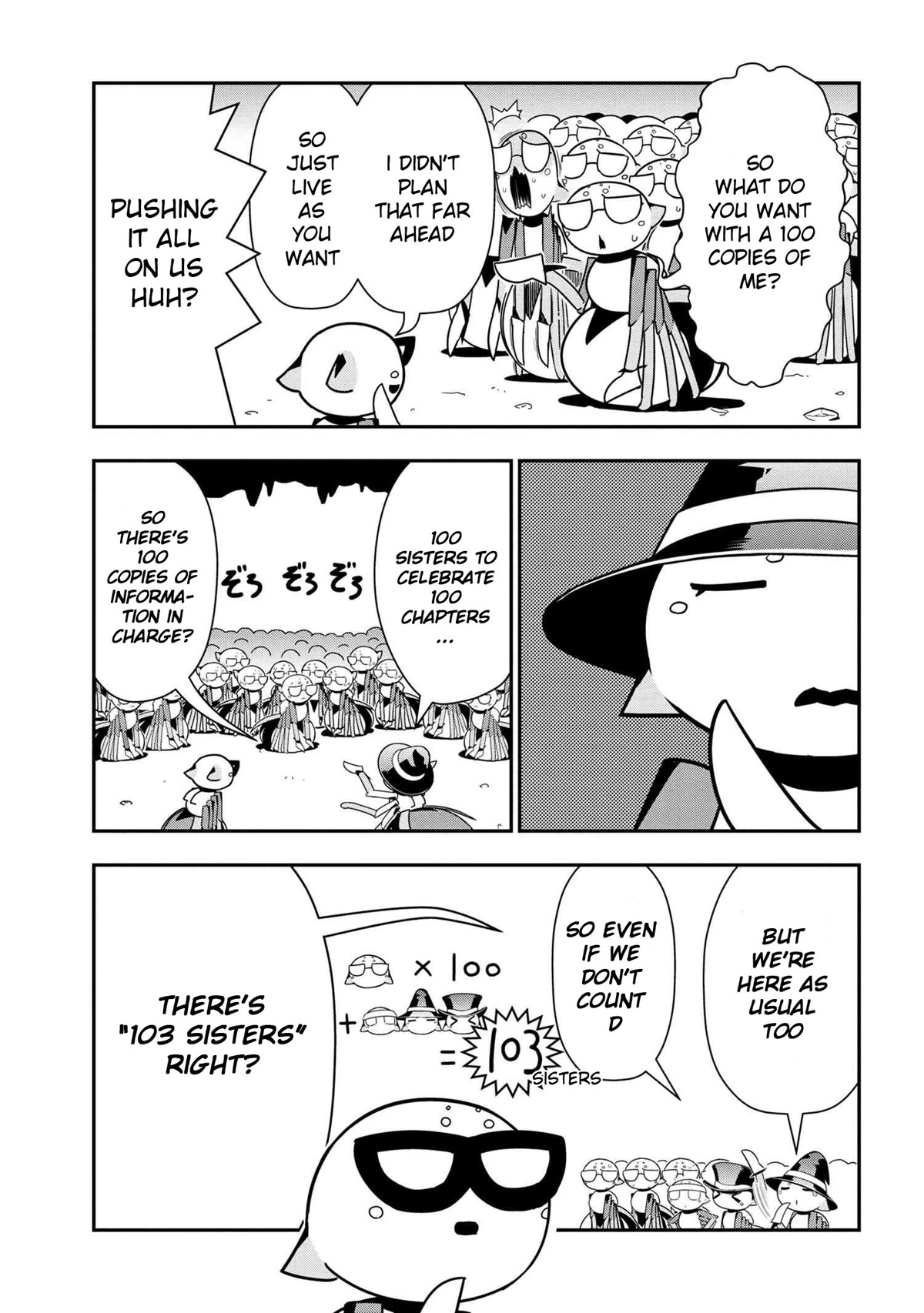 Kumo Desu ga, Nani ka? Daily Life of the Four Spider Sisters Chapter 100 page 3 - Chapter 100