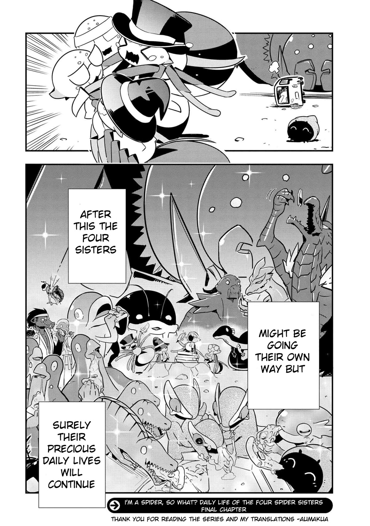 Kumo Desu ga, Nani ka? Daily Life of the Four Spider Sisters Chapter 102 page 8 - Chapter 102 [END]