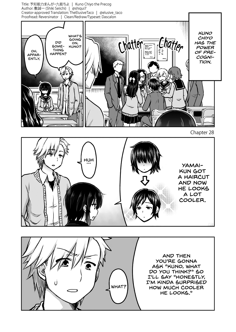 Kuno Chiyo the Precog Chapter 28 page 1 - Chapter 28