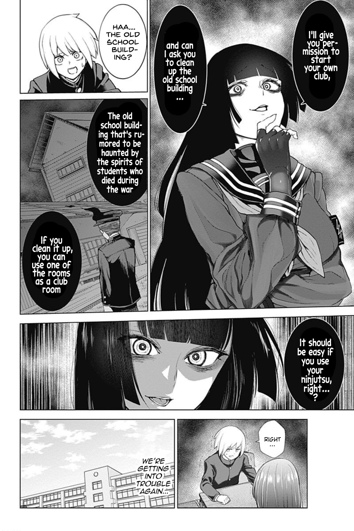 Kunoichi no Ichi! no Ni Chapter 14 page 4 - Chapter 14: Old school building!! Tragic Poltergeist
