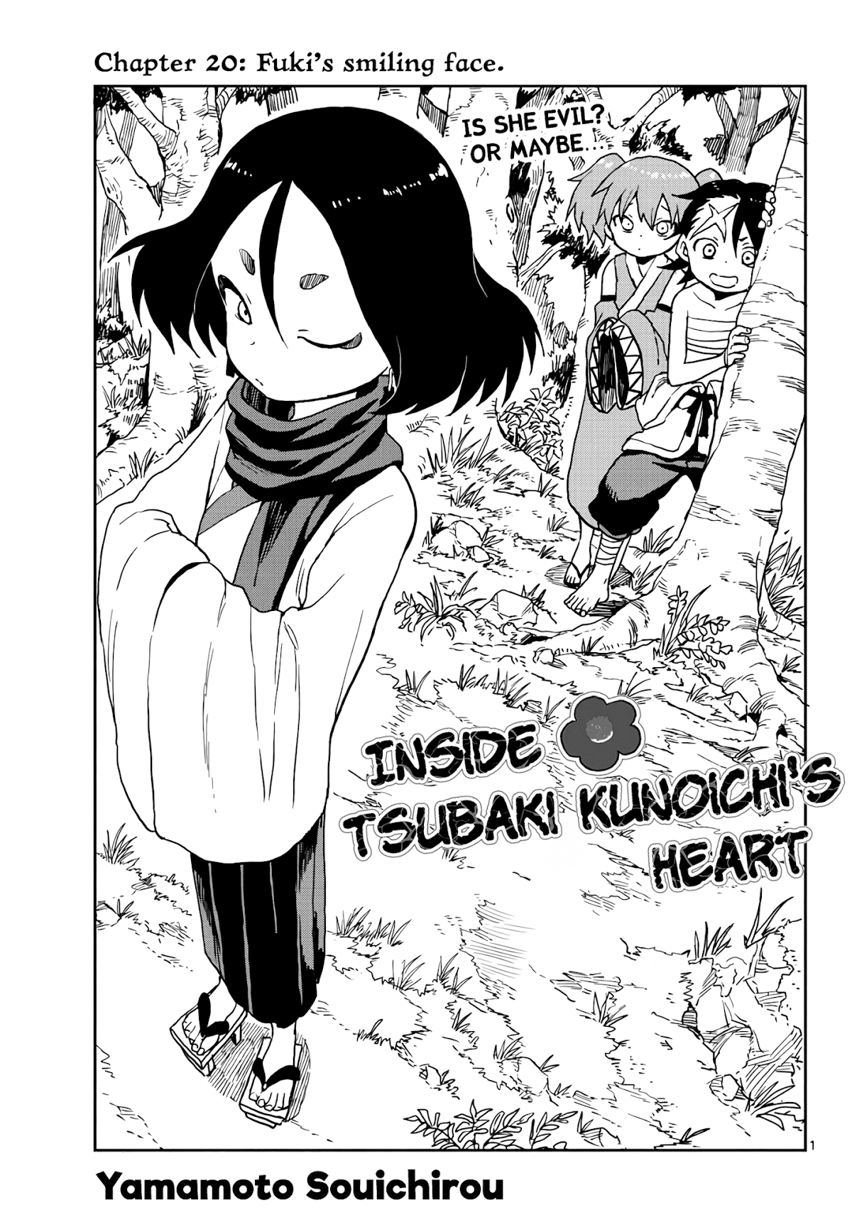 Kunoichi Tsubaki no Mune no Uchi Chapter 20 page 1 - Chapter 20: Fuki's smiling face.