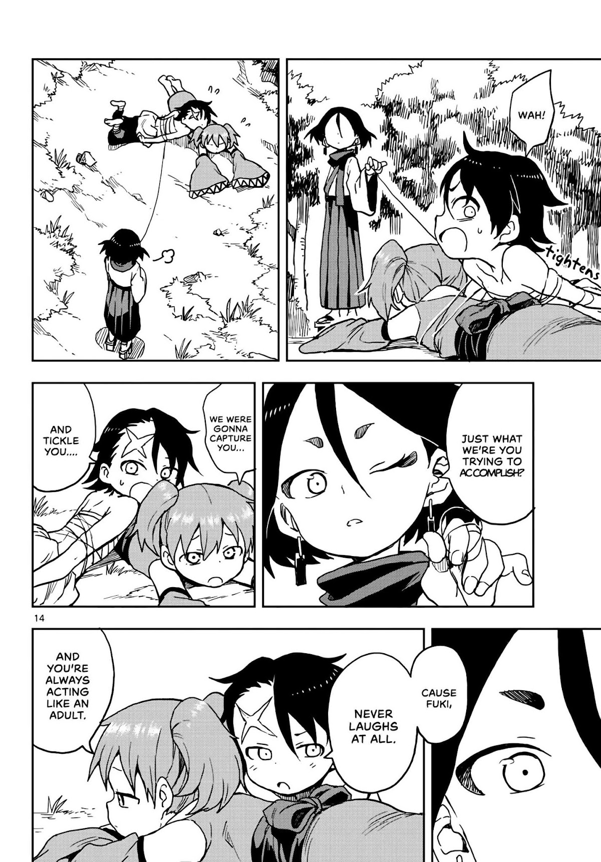 Kunoichi Tsubaki no Mune no Uchi Chapter 20 page 14 - Chapter 20: Fuki's smiling face.