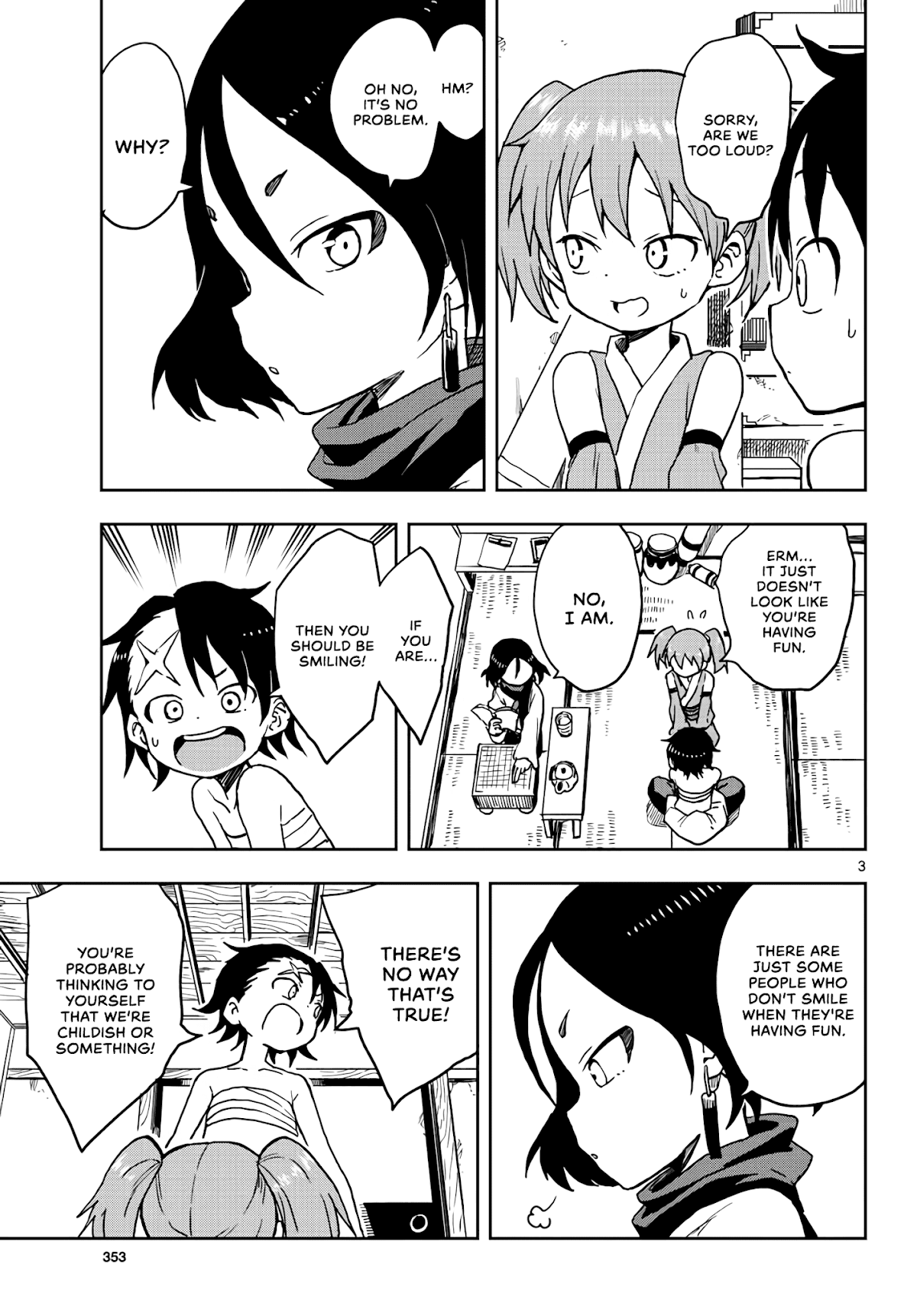 Kunoichi Tsubaki no Mune no Uchi Chapter 20 page 3 - Chapter 20: Fuki's smiling face.
