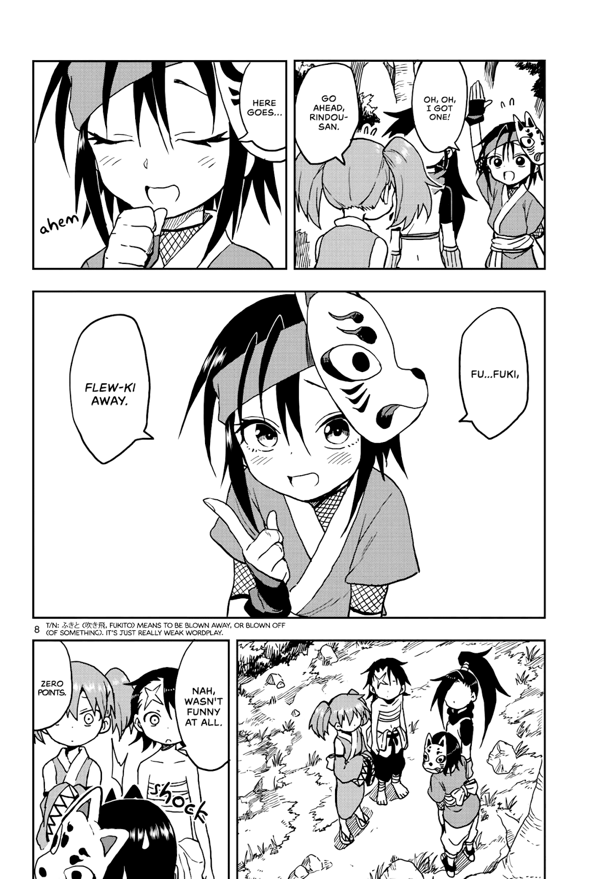 Kunoichi Tsubaki no Mune no Uchi Chapter 20 page 8 - Chapter 20: Fuki's smiling face.