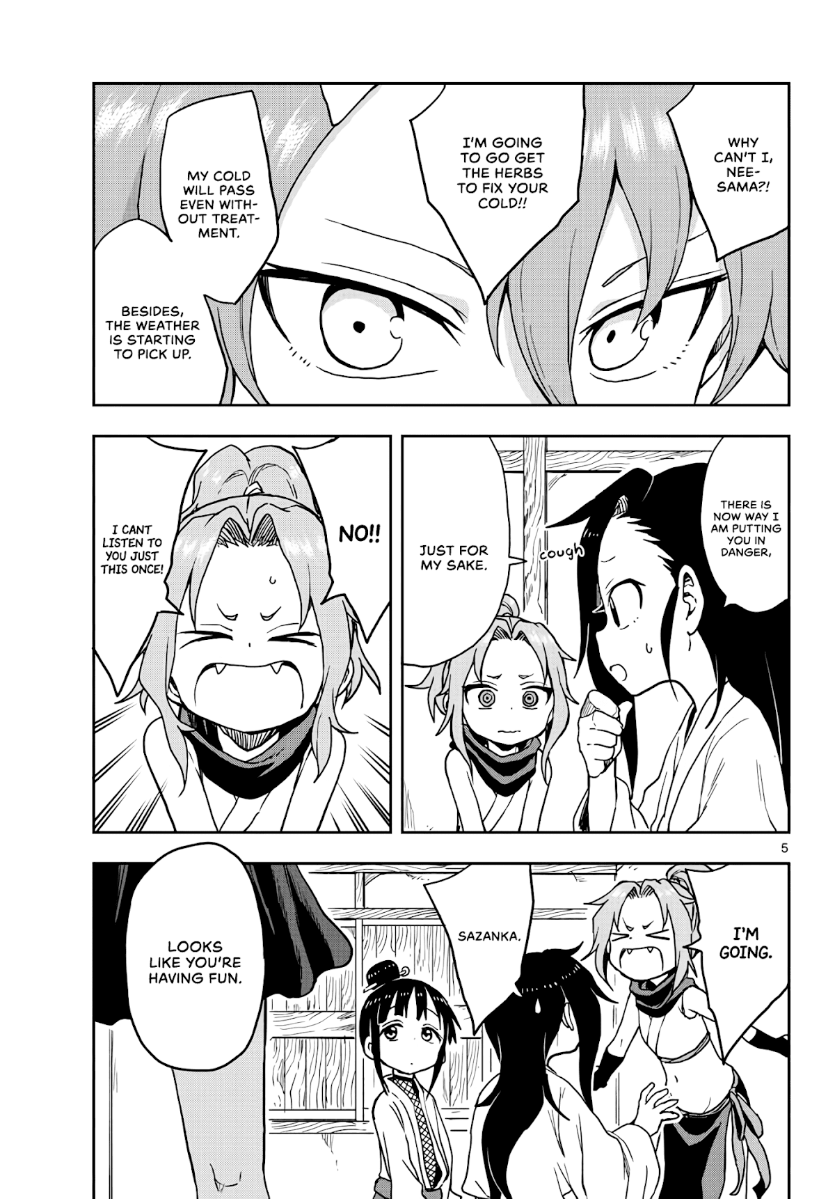 Kunoichi Tsubaki no Mune no Uchi Chapter 21 page 5 - Chapter 21: Give and Take.