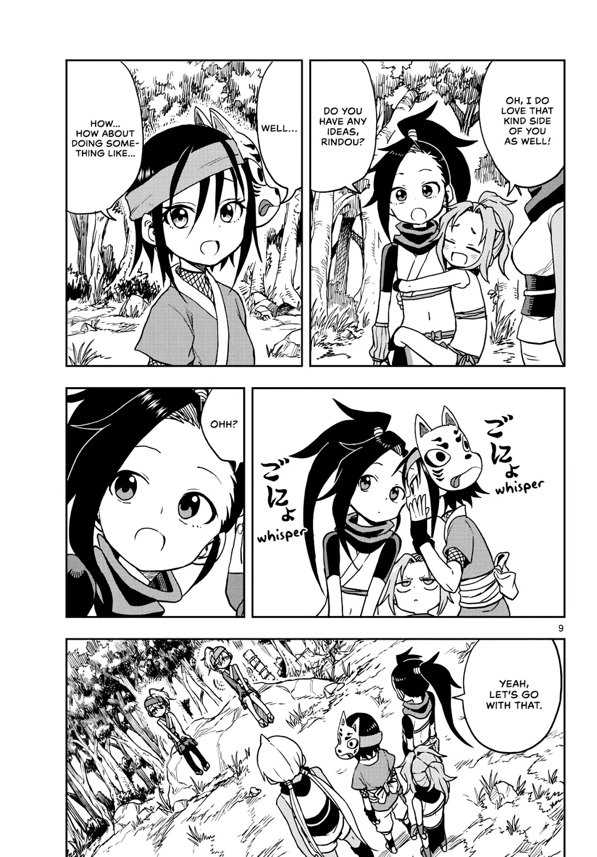 Kunoichi Tsubaki no Mune no Uchi Chapter 22 page 9 - Chapter 22: A Friendly Brawl