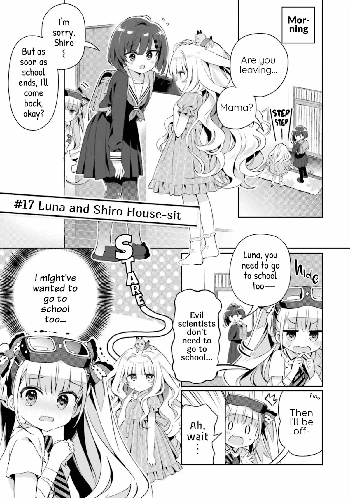 Kuro-chan Chi no Oshiire ga Tsukaenai Riyuu Chapter 17 page 1 - Chapter 17: Luna and Shiro House-sit