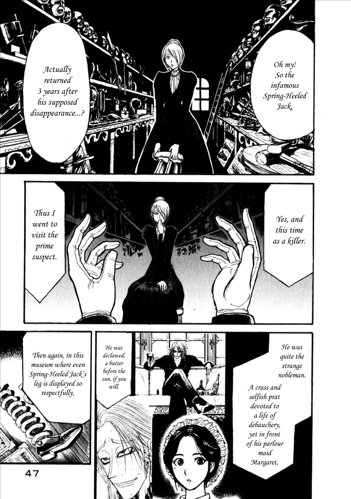 Kuro Hakubutsukan Springald Chapter 1.2 page 1 - Vol.1 Chapter 2: The Identity of Spring-Heeled Jack