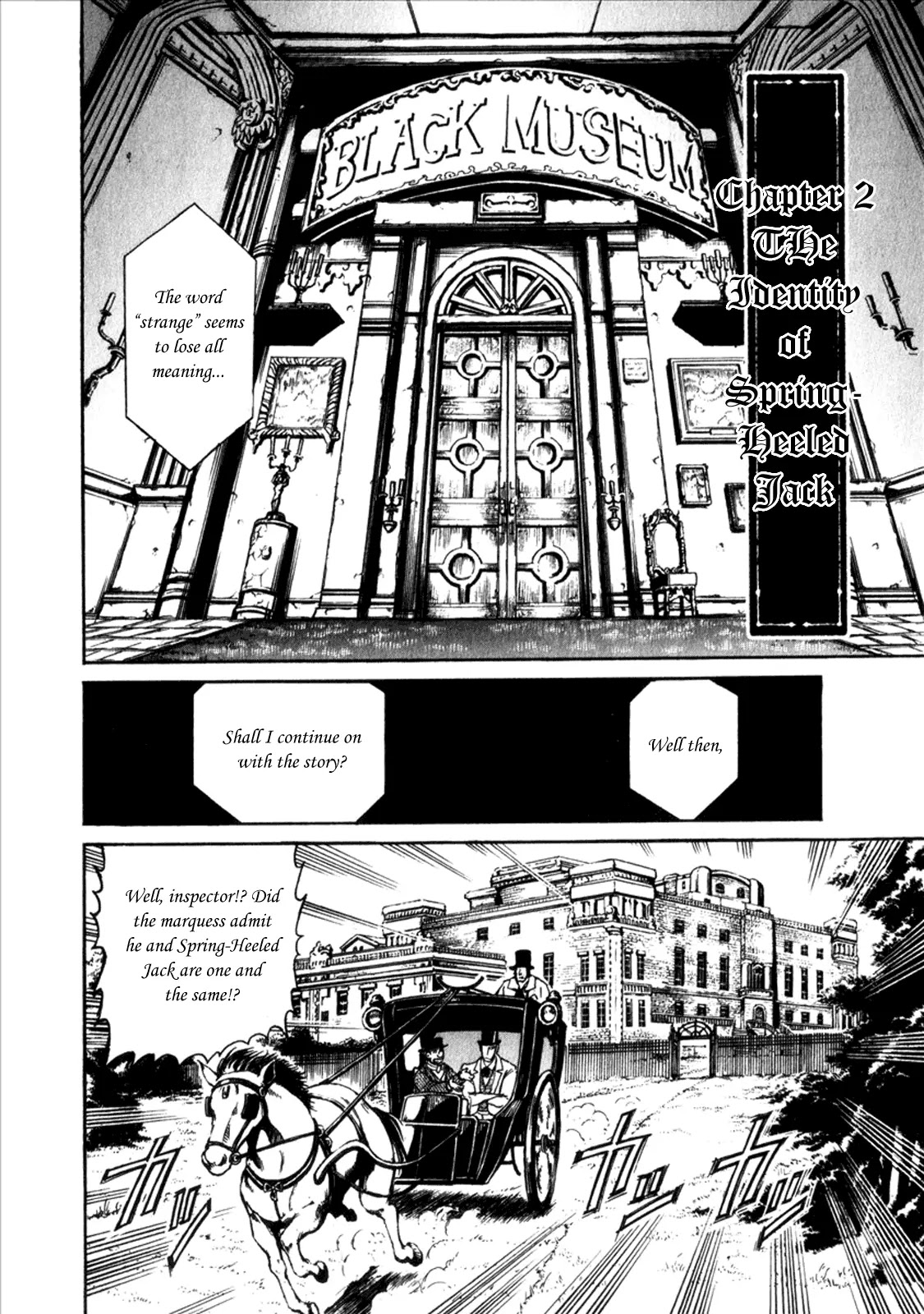 Kuro Hakubutsukan Springald Chapter 1.2 page 2 - Vol.1 Chapter 2: The Identity of Spring-Heeled Jack