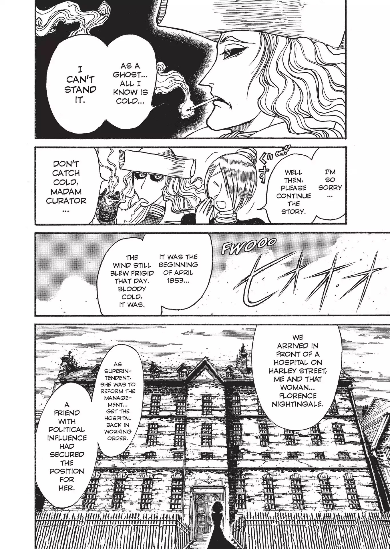 Kuro Hakubutsukan Springald Chapter 2.4 page 2 - Vol.2 Chapter 4: The Ghost Trembles and the Lady Illuminates