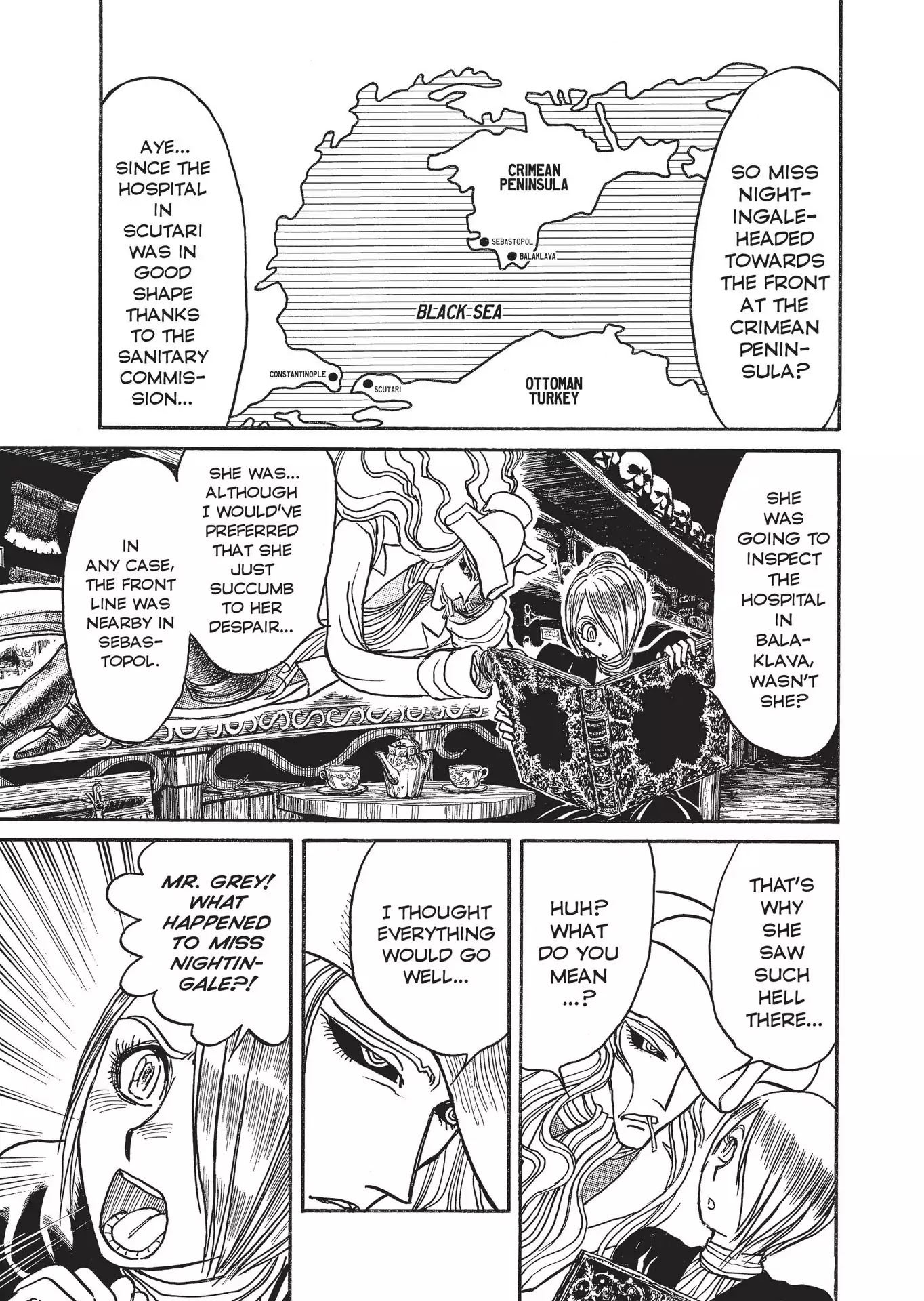 Kuro Hakubutsukan Springald Chapter 3.20 page 1 - Vol.3 Chapter 20: The Ghost Strikes a Blow, and the Lady is Deeply Wounded