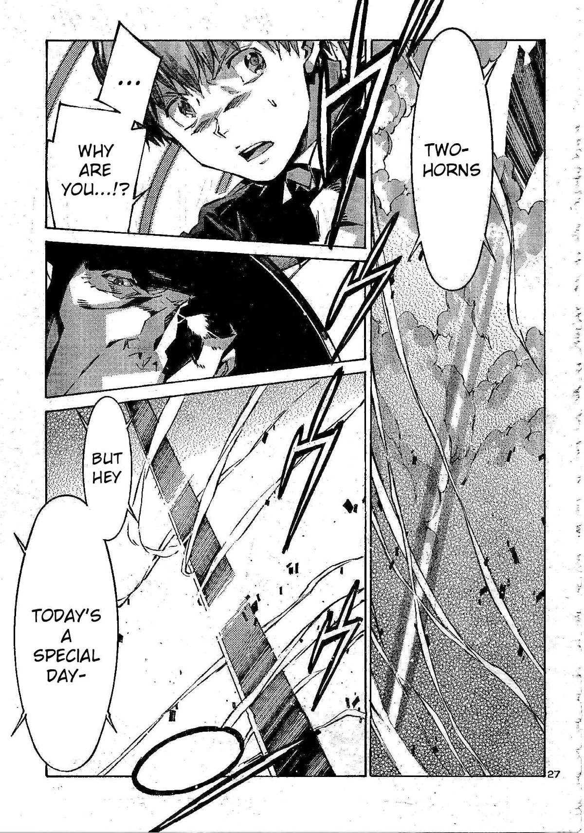Kurogane no Linebarrel Chapter 105 page 28 - Chapter 105: Three Horns