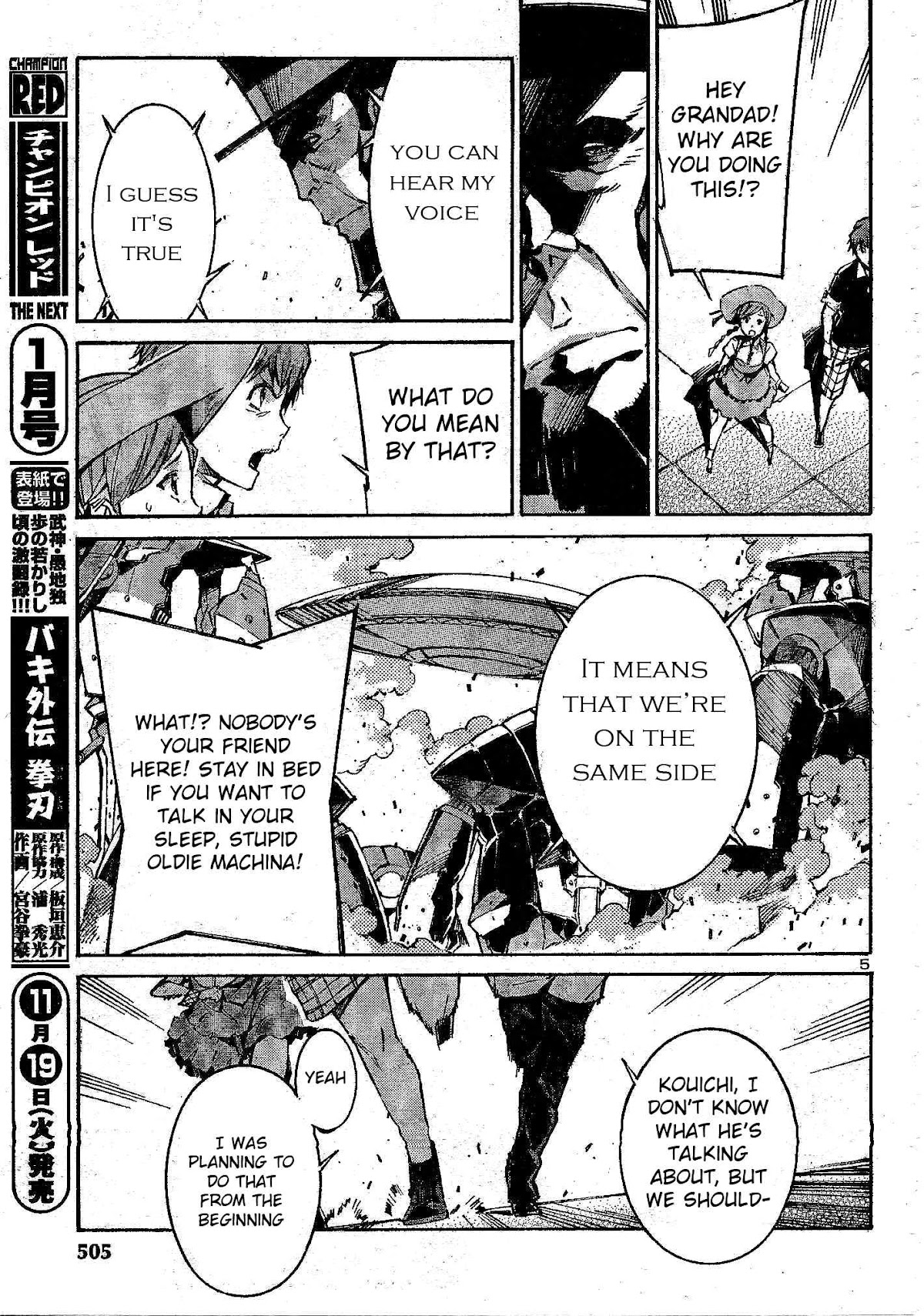 Kurogane no Linebarrel Chapter 105 page 6 - Chapter 105: Three Horns