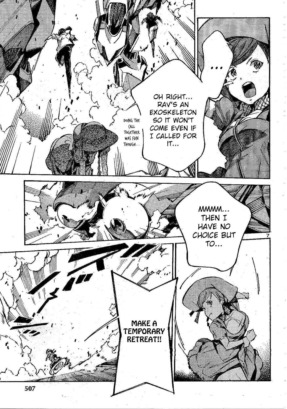 Kurogane no Linebarrel Chapter 105 page 8 - Chapter 105: Three Horns