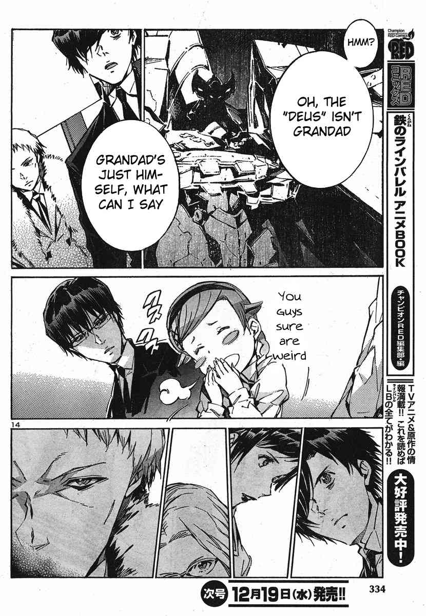 Kurogane no Linebarrel Chapter 95 page 14 - Chapter 95: The Perpetual Project Apollo