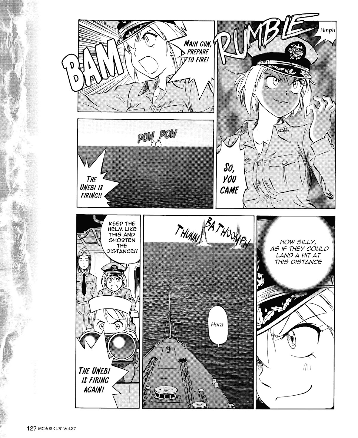 Kurogane Pukapuka Tai Chapter 37 page 13 - Chapter 37: Clash! “Unebi” vs. the US/British cruisers (part 1)