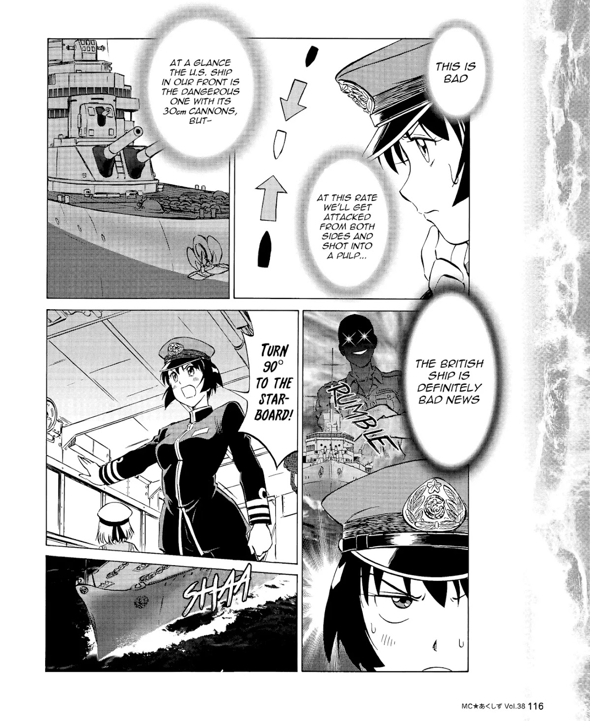 Kurogane Pukapuka Tai Chapter 38 page 2 - Chapter 38: Clash! “Unebi” vs. the US/British cruisers (part 2)