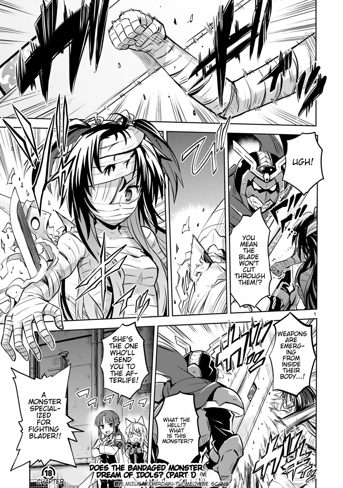 Kuroitsu-san in the Superhuman Research & Development Department Chapter 18 page 1 - Chapter 18: Does the Bandaged Monster Dream of Idols? (Part 1)