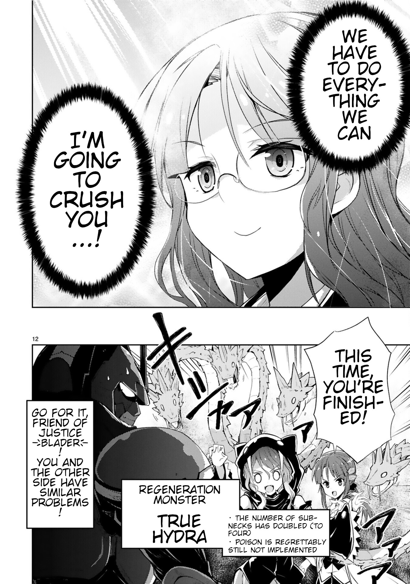 Kuroitsu-san in the Superhuman Research & Development Department Chapter 7 page 12 - Chapter 7: Divine Swordsman Blader's Resolution