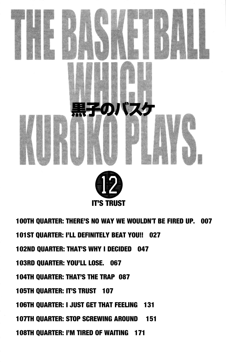Kuroko no Basket Chapter 100 page 6 - Chapter 100: There's No Way We Wouldn't be Fired Up