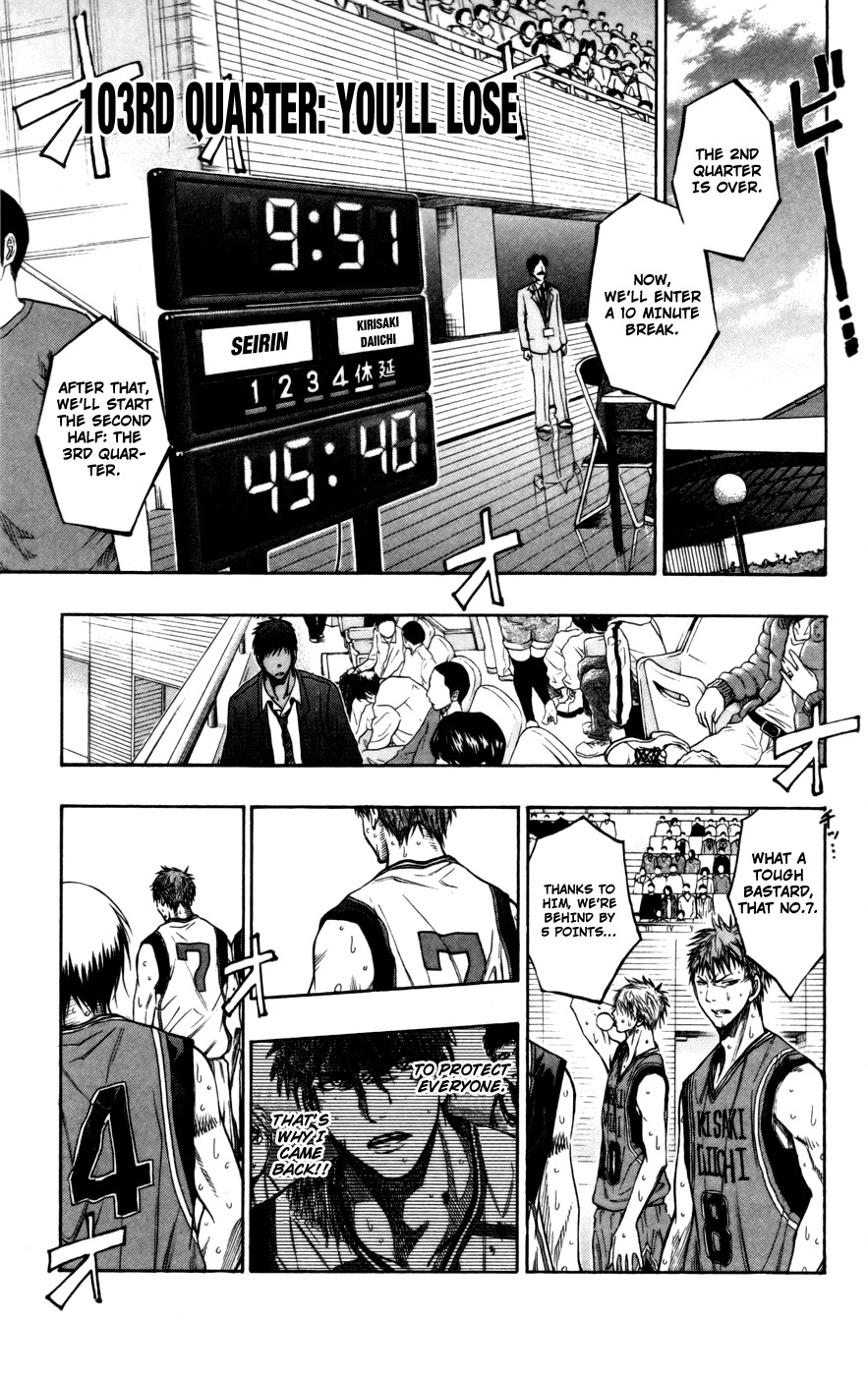 Kuroko no Basket Chapter 103 page 2 - Chapter 103: You'll Lose