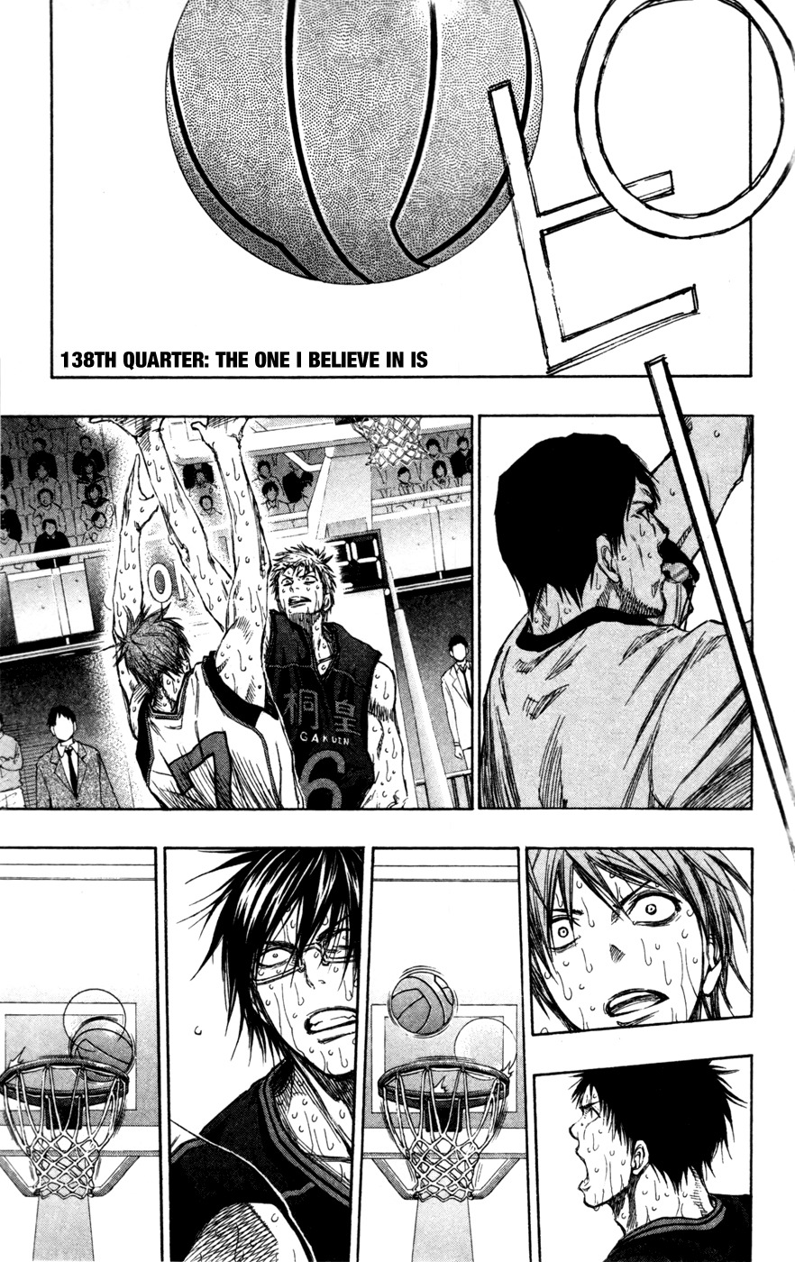 Kuroko no Basket Chapter 138 page 1 - Chapter 138: The one I believe in is