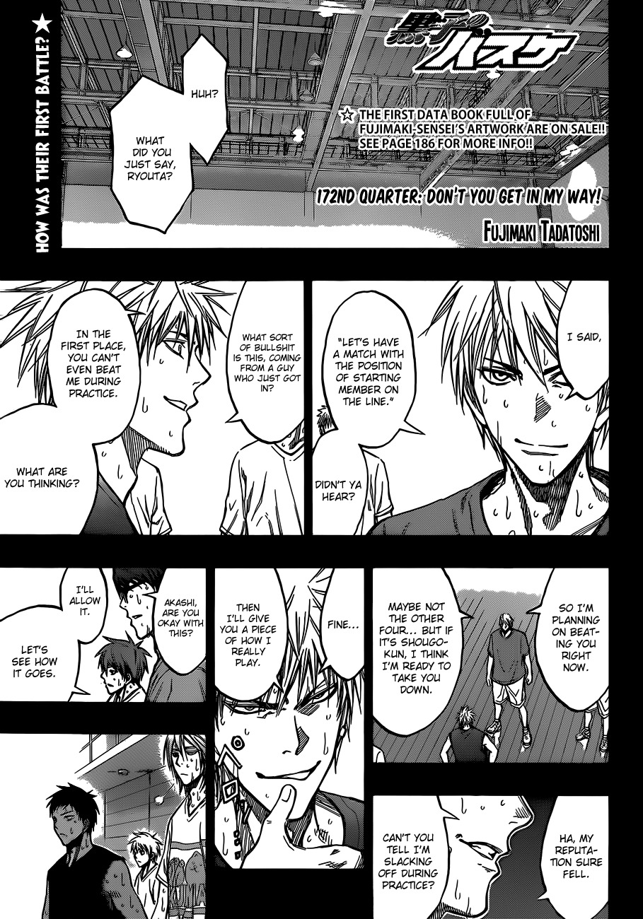 Kuroko no Basket Chapter 172 page 1 - Chapter 172: Don't You Get In My Way!