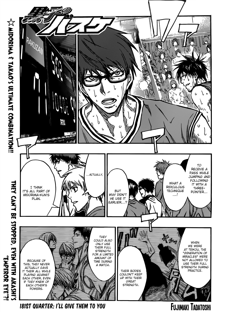 Kuroko no Basket Chapter 181 page 1 - Chapter 181: I'll Give Them To You