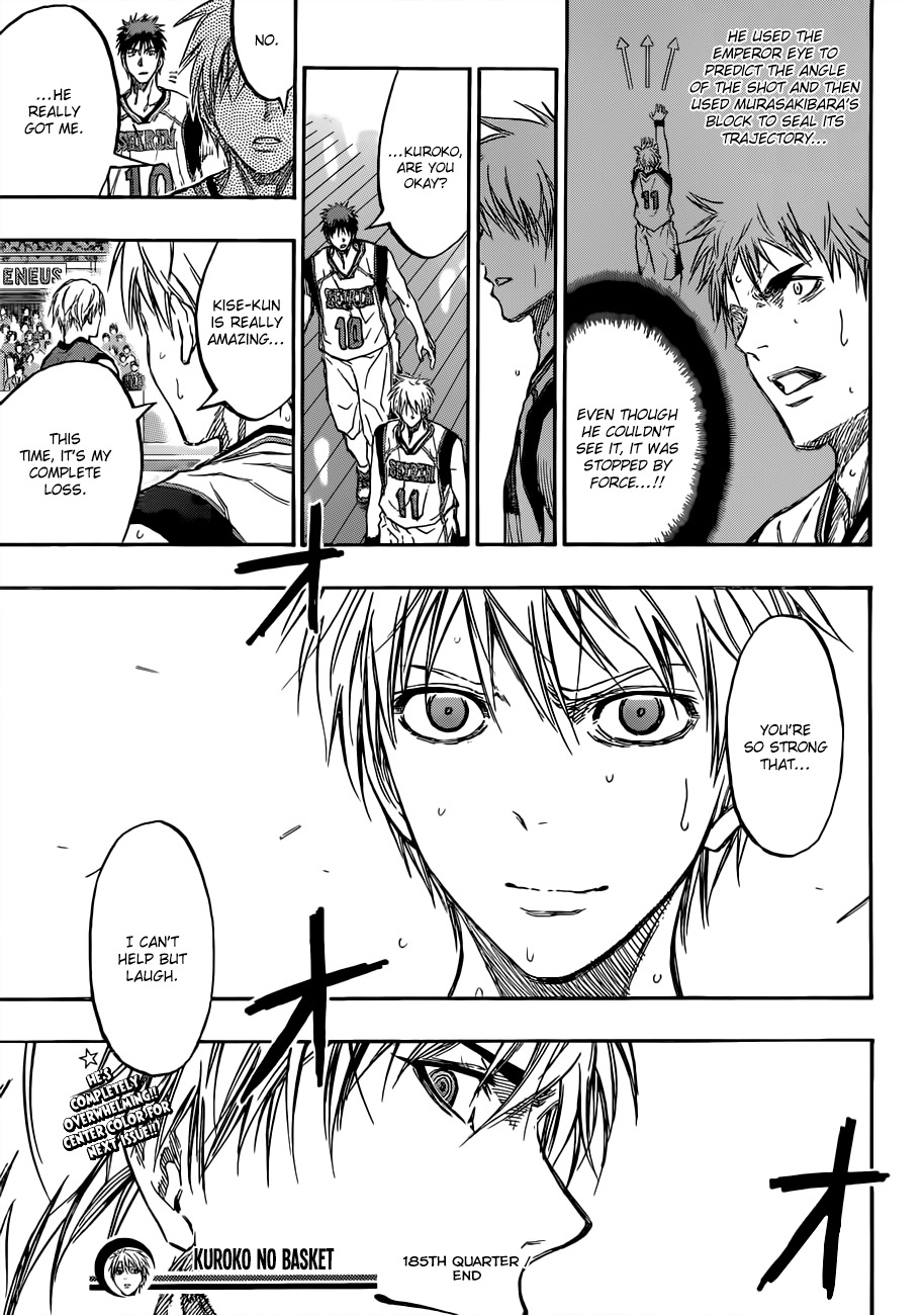 Kuroko no Basket Chapter 185 page 20 - Chapter 185: I can't help but laugh.