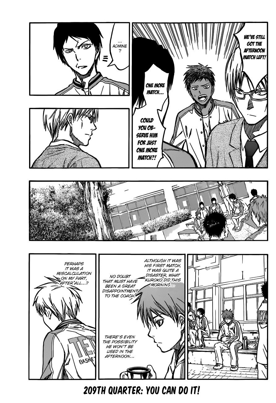 Kuroko no Basket Chapter 209 page 3 - Chapter 209: You Can Do It!