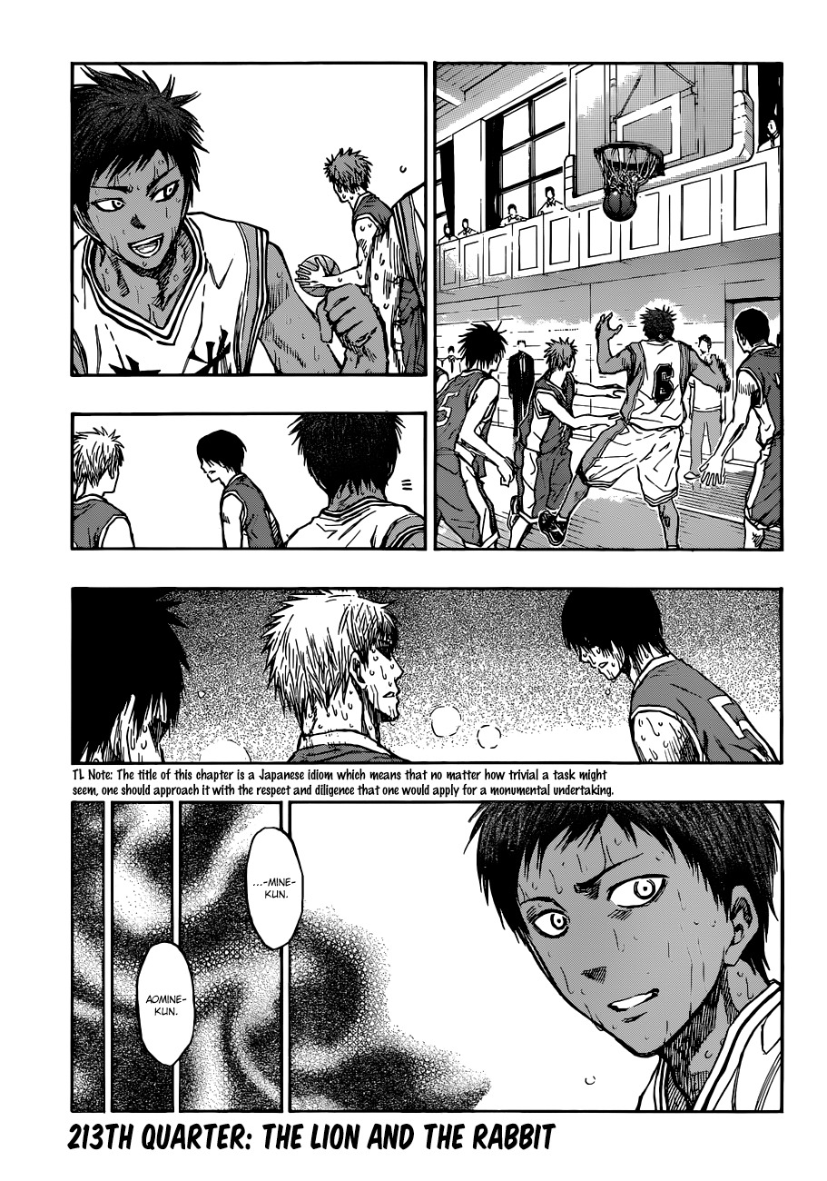 Kuroko no Basket Chapter 213 page 3 - Chapter 213: The Lion And The Rabbit