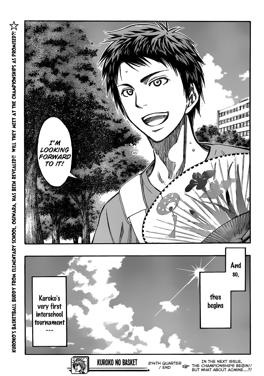 Kuroko no Basket Chapter 214 page 19 - Chapter 214: I'm Looking Forward To It!