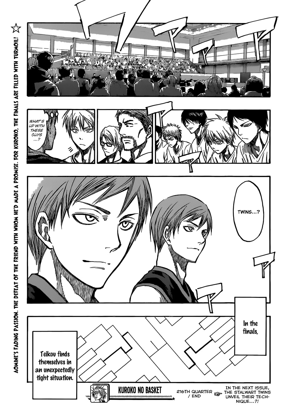 Kuroko no Basket Chapter 216 page 19 - Chapter 216: ...Sorry