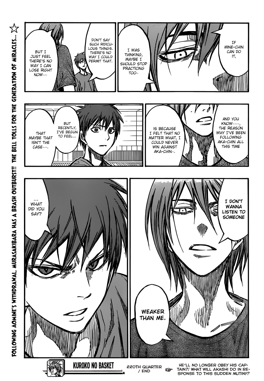 Kuroko no Basket Chapter 220 page 19 - Chapter 220: I've Forgotten