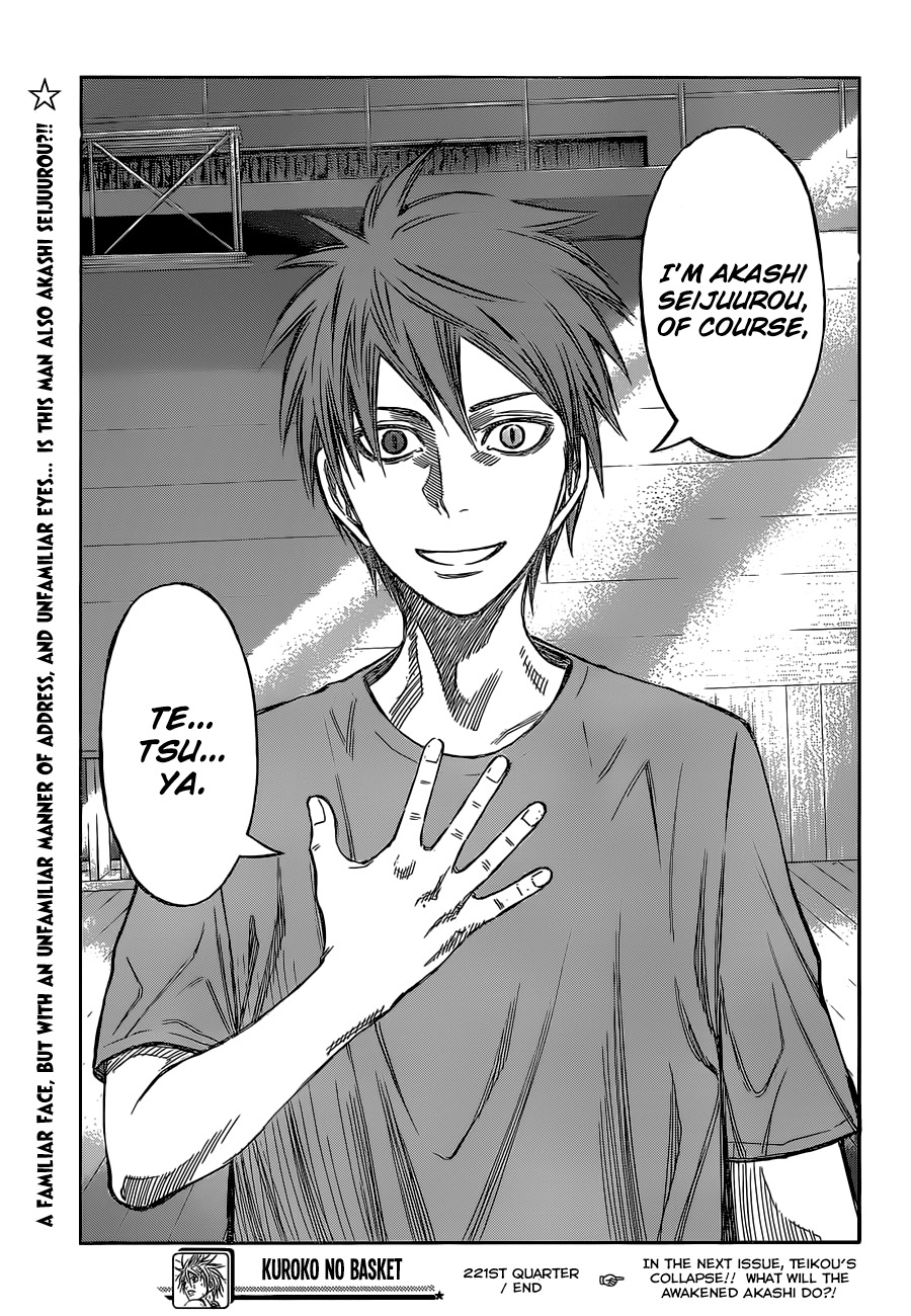 Kuroko no Basket Chapter 221 page 19 - Chapter 221: Te.. Tsu... Ya.