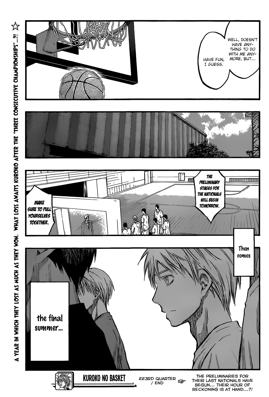 Kuroko no Basket Chapter 223 page 19 - Chapter 223: ...I'm The Worst