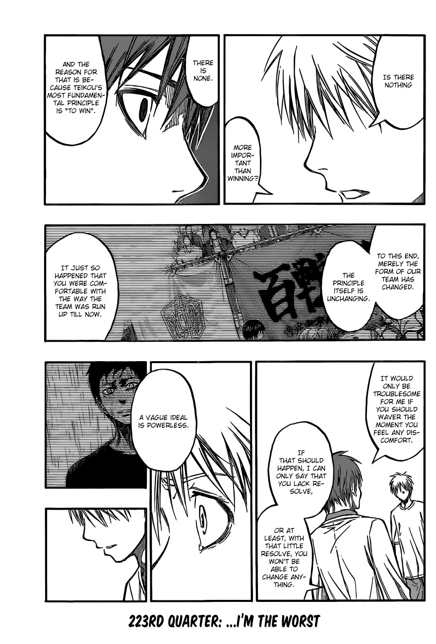 Kuroko no Basket Chapter 223 page 3 - Chapter 223: ...I'm The Worst