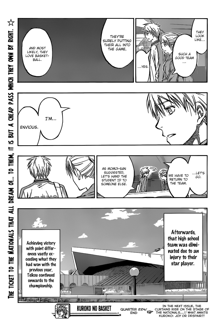 Kuroko no Basket Chapter 224 page 18 - Chapter 224: I'm... Envious
