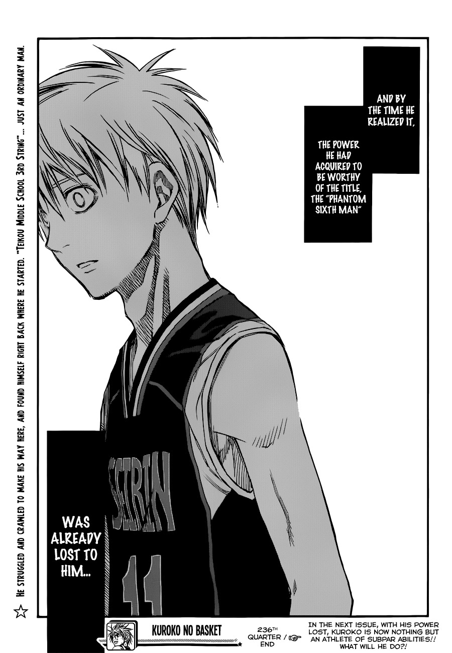 Kuroko no Basket Chapter 236 page 17 - Chapter 236: Has Been Broken...?!