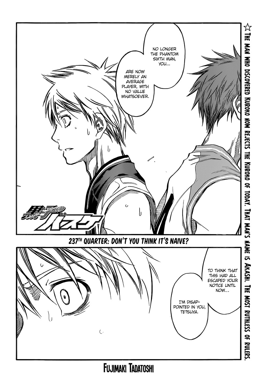 Kuroko no Basket Chapter 237 page 7 - Chapter 237: Don't You Think It's Naive?