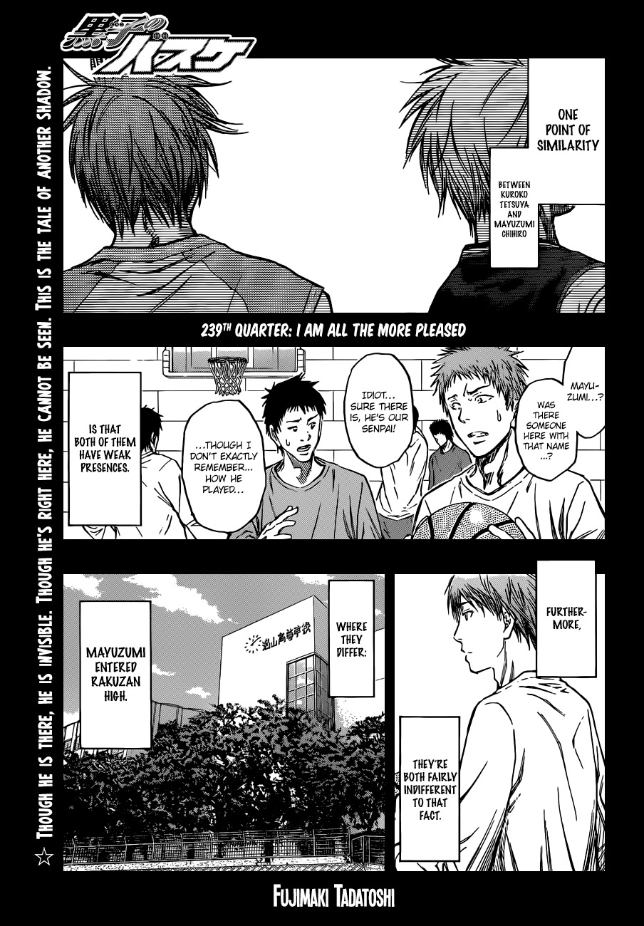 Kuroko no Basket Chapter 239 page 1 - Chapter 239: I Am All The More Pleased