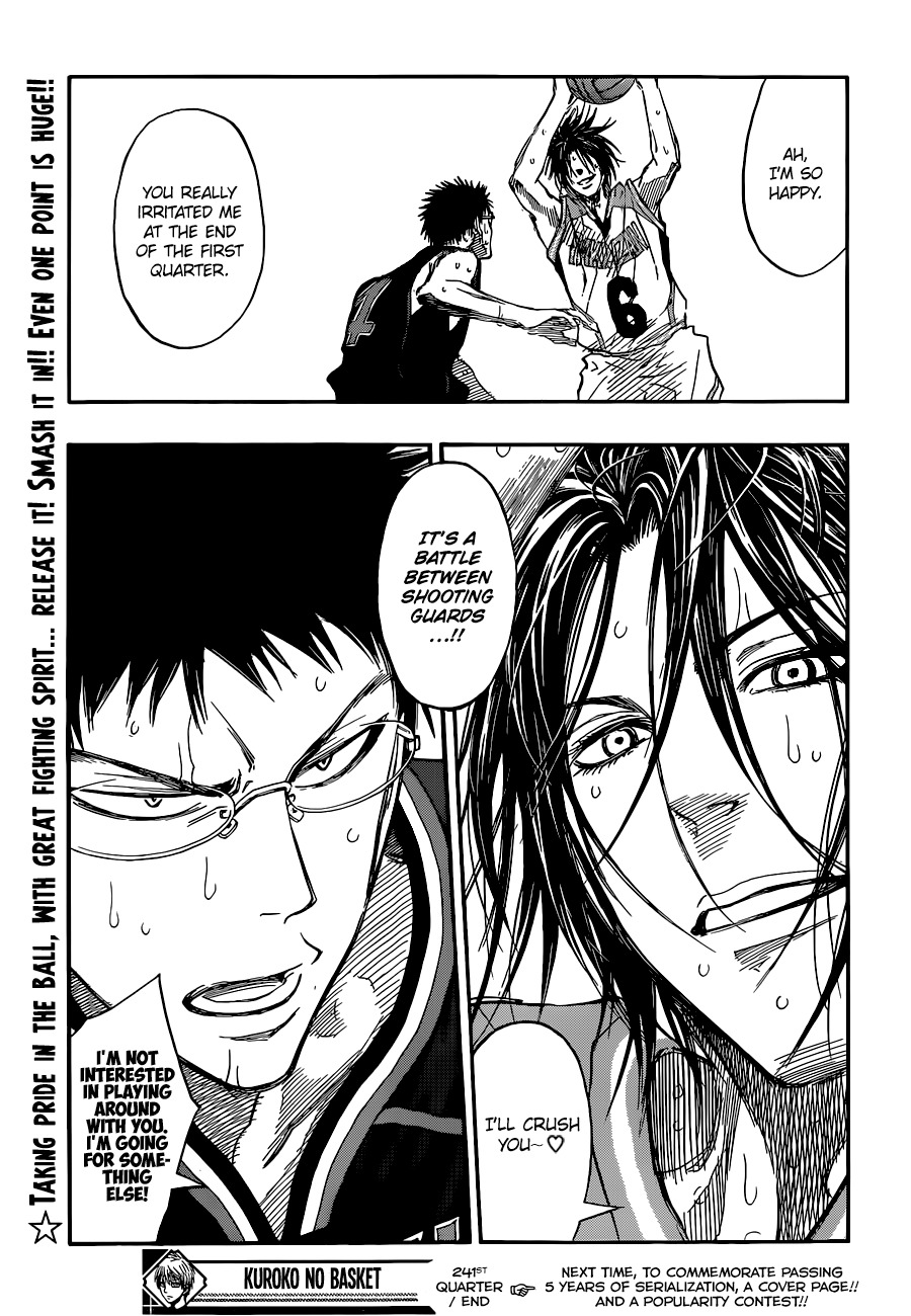 Kuroko no Basket Chapter 241 page 18 - Chapter 241: It's So Frustrating...