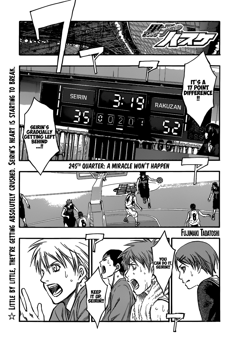Kuroko no Basket Chapter 245 page 2 - Chapter 245: A Miracle Won't Happen