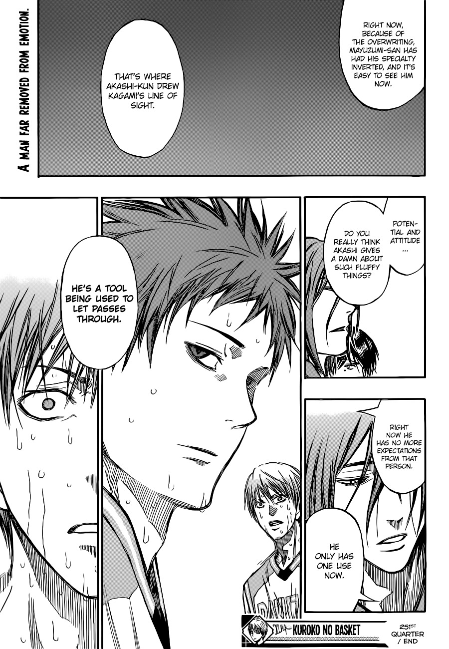 Kuroko no Basket Chapter 251 page 21 - Chapter 251: I Still Have A Use For You