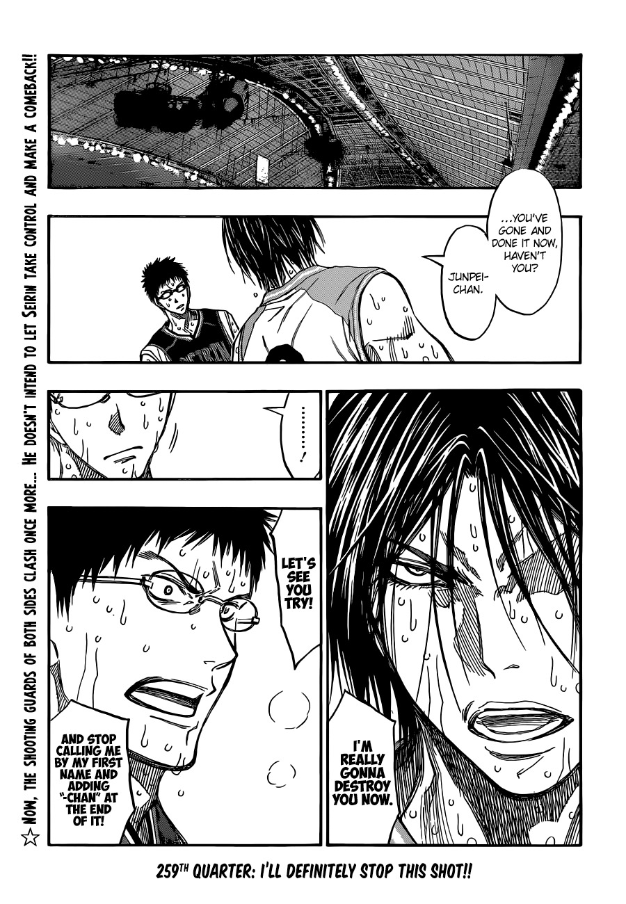 Kuroko no Basket Chapter 259 page 4 - Chapter 259: I'll Definitely Stop This Shot!!