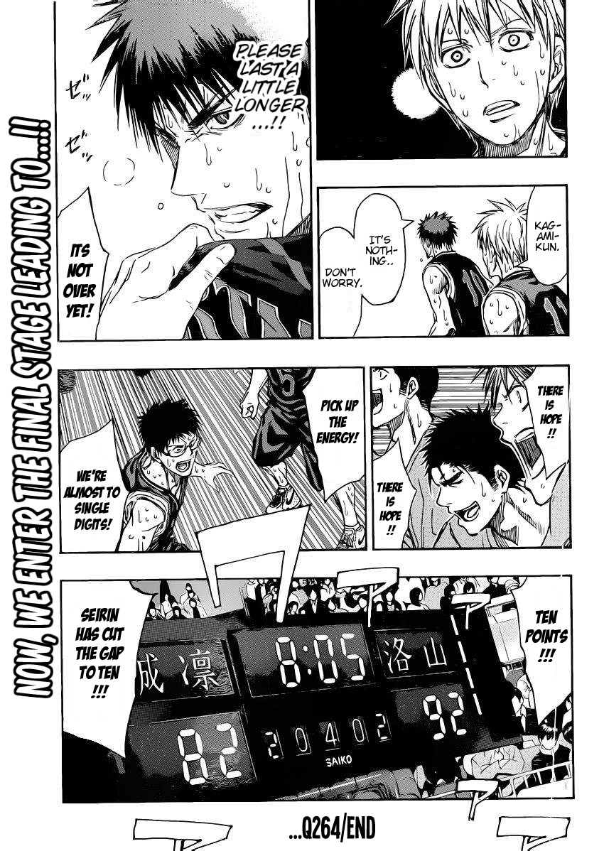 Kuroko no Basket Chapter 264 page 19 - Chapter 264: It is the First Time!!